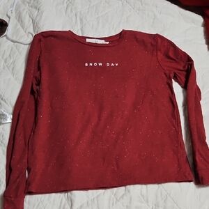 Snow Day Kids Long Sleeve Tee - Red